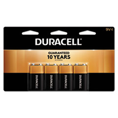 Duracell® CopperTop Alkaline Batteries, 9V, 4/PK