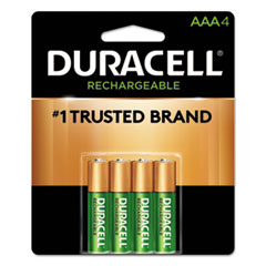 Duracell® Rechargeable StayCharged NiMH Batteries, AAA, 4/Pack