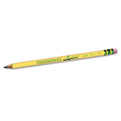 Dixon® Ticonderoga Laddie Woodcase Pencil w/ Eraser, HB #2, Yellow, Dozen