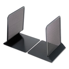 Universal® Metal Mesh Bookends, Nonskid, 5.38 x 5.38 x 6.75, Black, 1 Pair