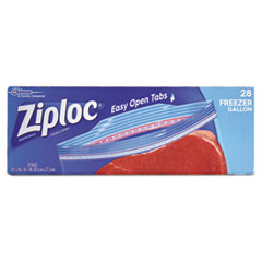 Ziploc® Double Zipper Freezer Bags, 9 3/5 x 12 1/10, 1 gal, 2.7mil, 28/Box, 9 BX/Carton
