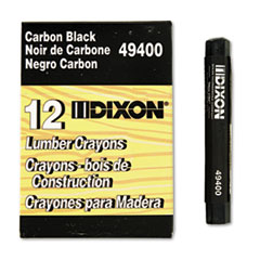 Dixon® Lumber Crayons, 4.5 x 0.5, Carbon Black, Dozen
