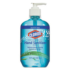 Clorox® Antimicrobial Hand Sanitizer with Aloe, Blue, 18 oz Pump Bottle, 12/Carton