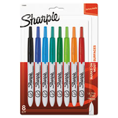 Mixed Point Size Permanent Markers, Assorted Tip Sizes/Types, Black, 6/Pack