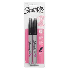 Sharpie® Pink Ribbon Fine Tip Permanent Marker, Black, 2/Pack