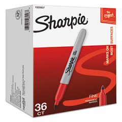 Sharpie® Fine Point Permanent Marker, Red, 36/Pack