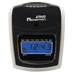 Acroprint® ATR480 Time Clock Bundle, LCD, Automatic, White/Charcoal