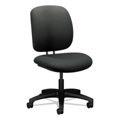 HON® ComforTask Task Swivel Chair, Supports Up to 300 lb, 15" to 20" Seat Height, Iron Ore Seat/Back, Black Base