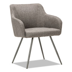 Alera® Alera Captain Series Guest Chair, 23.8" x 24.6" x 30.1", Gray Tweed Seat/Back, Chrome Base