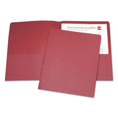 7510015122415, SKILCRAFT Double Pocket Portfolio, 0.38" Capacity, 11 x 8.5, Red, 25/Box