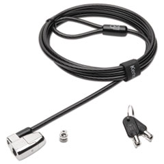 Kensington® ClickSafe 2.0 Keyed Laptop Lock, 6ft Steel Cable, Silver, Two Keys