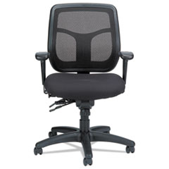 Eurotech Apollo Multi-Function Mesh Task Chair, Supports Up to 250 lb, 18.9" to 22.4" Seat Height, Silver Seat/Back, Black Base