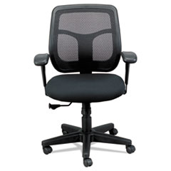 Eurotech Apollo Mid-Back Mesh Chair, 18.1" to 21.7" Seat Height, Black