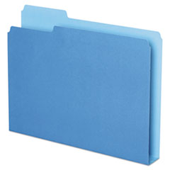 Pendaflex® Double Stuff File Folders, 1/3-Cut Tabs: Assorted, Letter Size, 1.5" Expansion, Blue, 50/Pack