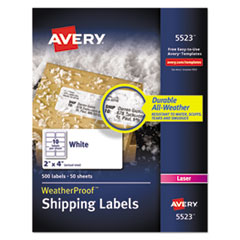 Avery® WeatherProof™ Durable Mailing Labels with TrueBlock® Technology