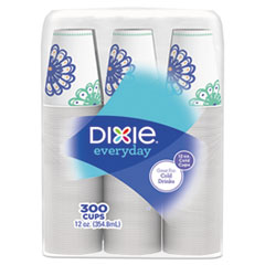 Dixie® Action Pack Cold Cups, 12 oz, White/Multicolor, 300/Carton