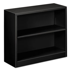 Alera® Steel Bookcase, 2-Shelf, 34.5"w x 12.63"d x 29"h, Black