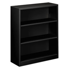Alera® Steel Bookcase, 3-Shelf, 34.5"w x 12.63"d x 41"h, Black