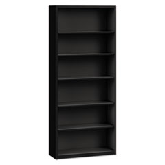 Alera® Steel Bookcase, 6-Shelf, 34.5"w x 12.63"d x 81.13"h, Black