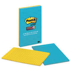 Post-it® Notes Super Sticky Pads in New York Colors, 5 x 8, 45-Sheet, 2/Pack