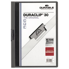 Durable® Vinyl DuraClip Report Cover, Letter, Holds 30 Pages, Clear/Graphite