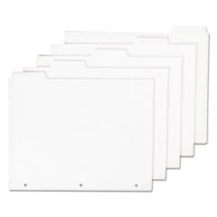7530009594441, SKILCRAFT Tabbed Index Sheet Sets, 5-Tab, 11 x 8.5, White, 20 Sets