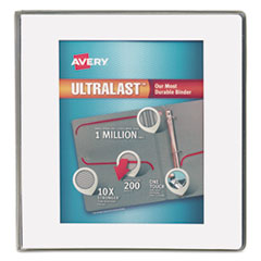 Avery® UltraLast View Binder w/1-Touch Slant Rings, 11 x 8 1/2, 1" Cap, White