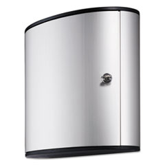 Durable® Locking Key Cabinet, 36-Key, Brushed Aluminum, Silver, 11.75 x 4.63 x 11