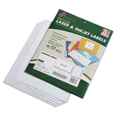 7530015789293, SKILCRAFT Recycled Laser and Inkjet Labels, Inkjet/Laser Printers, 2 x 4, White, 10/Sheet, 25 Sheets/Pack