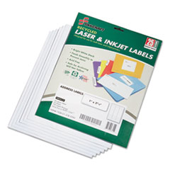 7530015789292, SKILCRAFT Recycled Laser and Inkjet Labels, Inkjet/Laser Printers, 1 x 2.63, White, 30/Sheet, 25 Sheets/Pack