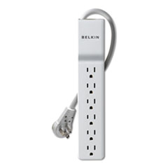 Belkin® Home/Office Surge Protector w/Rotating Plug, 6 Outlets, 6 ft Cord, 720J, White