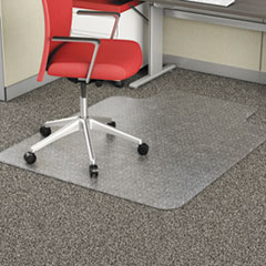 Alera® Studded Chair Mat for Flat Pile Carpet, 45" x 53", with Lip, Clear