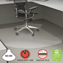 deflecto® SuperMat Frequent Use Chair Mat, 60" x 66", Medium Pile, Clear