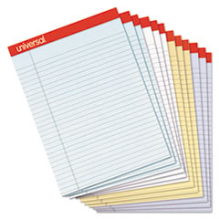Universal® Fashion Colored Perforated Ruled Writing Pads, Narrow, 8 1/2x11, 50 Sheets, 1 DZ