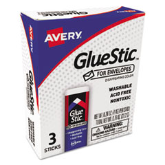 Avery® Glue Stic for Envelopes, .26 oz, Stick, 3/Pack