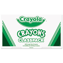 Crayola® Classpack Large Size Crayons, 50 Each of 8 Colors, 400/Box