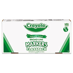 Crayola® Non-Washable Marker, Broad Bullet Tip, Assorted Classic Colors, 256/Box