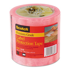 Scotch® Label Protection Tape, 2.5 Mil Pink Tint Film Tape, 4" x 72yds, 3" Core