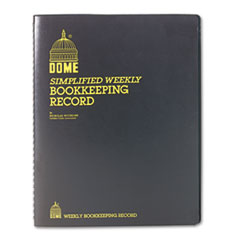 Dome® Bookkeeping Record, Brown Vinyl Cover, 128 Pages, 8 1/2 x 11 Pages