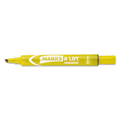 Avery® MARK A LOT Large Desk-Style Permanent Marker, Chisel Tip, Yellow, Dozen