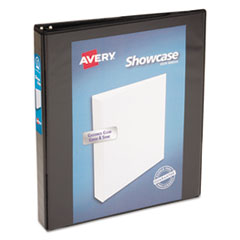 Avery® Showcase Economy View Binder with Round Rings, 3 Rings, 1" Capacity, 11 x 8.5, Black