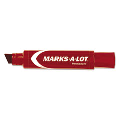Avery® MARK A LOT Jumbo Desk-Style Permanent Marker, Chisel Tip, Red