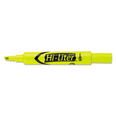 Avery® HI-LITER Desk-Style Highlighter, Chisel Tip, Fluorescent Yellow Ink, Dozen