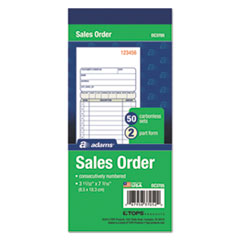 Adams® 2-Part Sales Book, 3 3/8 x 6 11/16, Carbonless, 50 Sets/Book