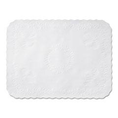 Hoffmaster® Anniversary Embossed Scalloped Edge Tray Mat, 14 x 19, White, 1,000/Carton