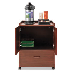 Vertiflex® Mobile Deluxe Coffee Bar, Engineered Wood, 2 Shelves, 1 Drawer, 23" x 19" x 30.75", Cherry