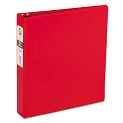Avery® Economy Non-View Binder with Round Rings, 11 x 8 1/2, 1 1/2" Capacity, Red