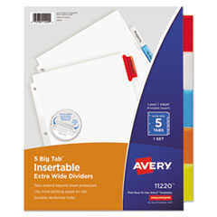 Avery® Insertable Big Tab Dividers, 5-Tab, 11 1/8 x 9 1/4