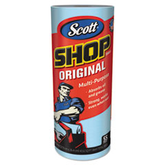 Scott® Shop Towels, Standard Roll, 10.4 x 11, Blue, 55/Roll, 12 Rolls/Carton