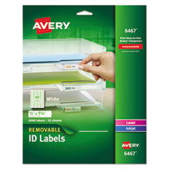 Avery® Removable Multi-Use Labels, Inkjet/Laser Printers, 0.5 x 1.75, White, 80/Sheet, 25 Sheets/Pack